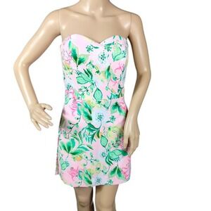 Lilly Pulitzer Romper Womens 00 Kylo Skirted Strapless‎ Amore Spritzer 012393